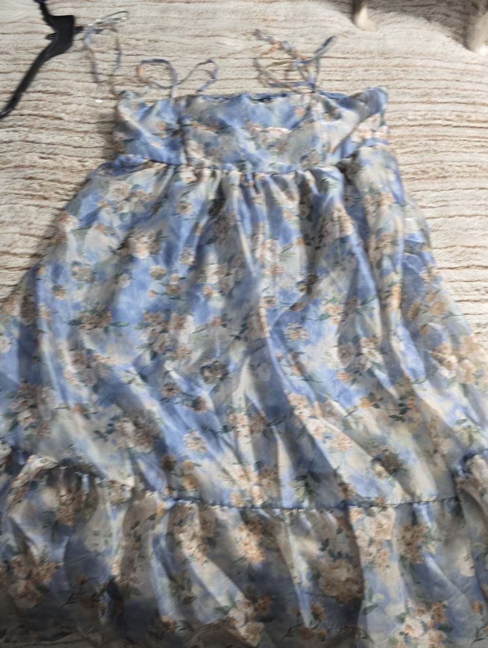 wild fable Light Blue Floral Tie-Strap Dress
